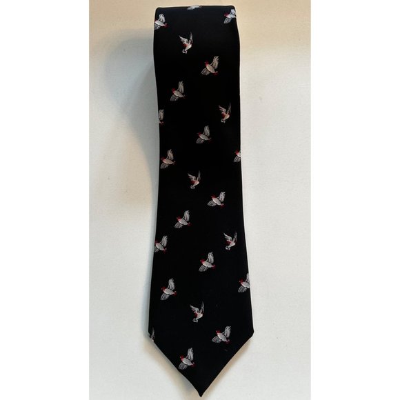 Edsor Kronen - C.W Fischer Pure silk Necktie Pheasant Bird 54x3” NWT Deadstock - Picture 2 of 5